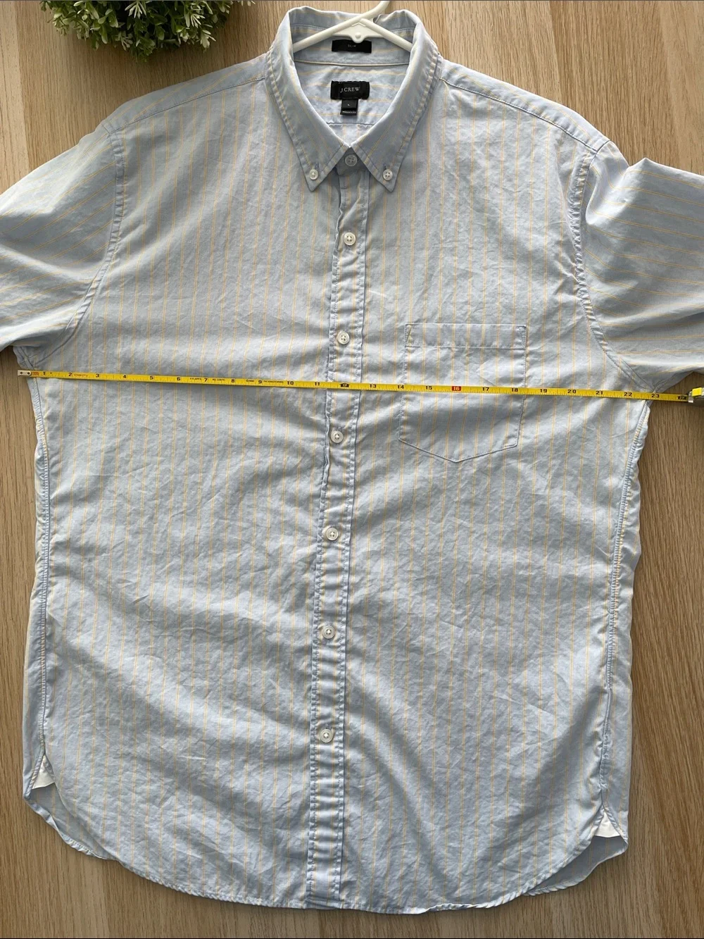 J. Crew Light Blue and Yellow Striped Button-Down Shirt